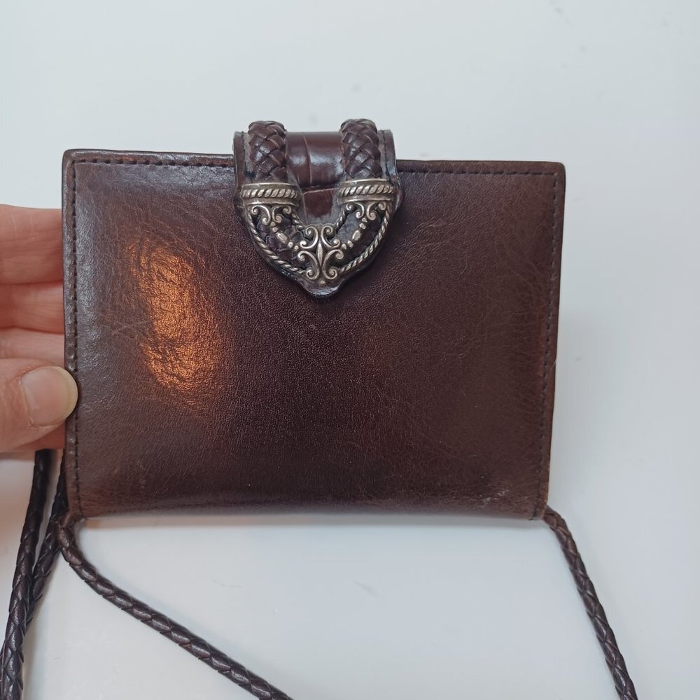 Brighton Wallet on a String Brown‎ Leather